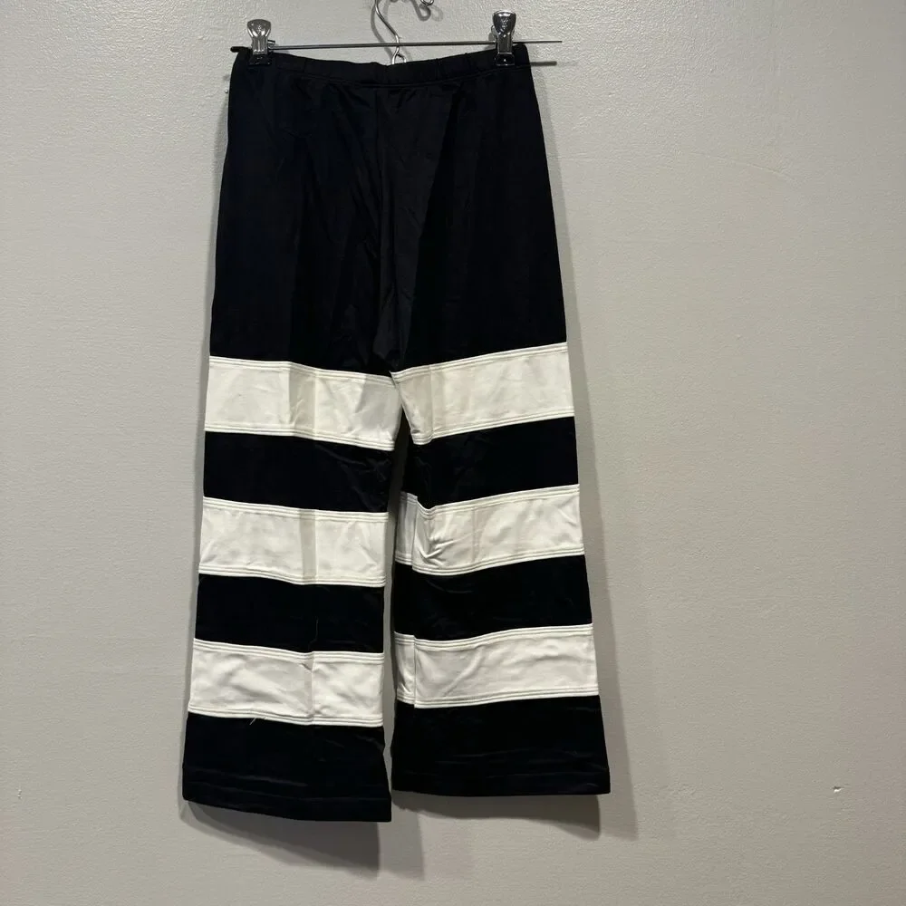 Children's Dance Costume Set sz XL Striped Capri Pants Tank Top Black White